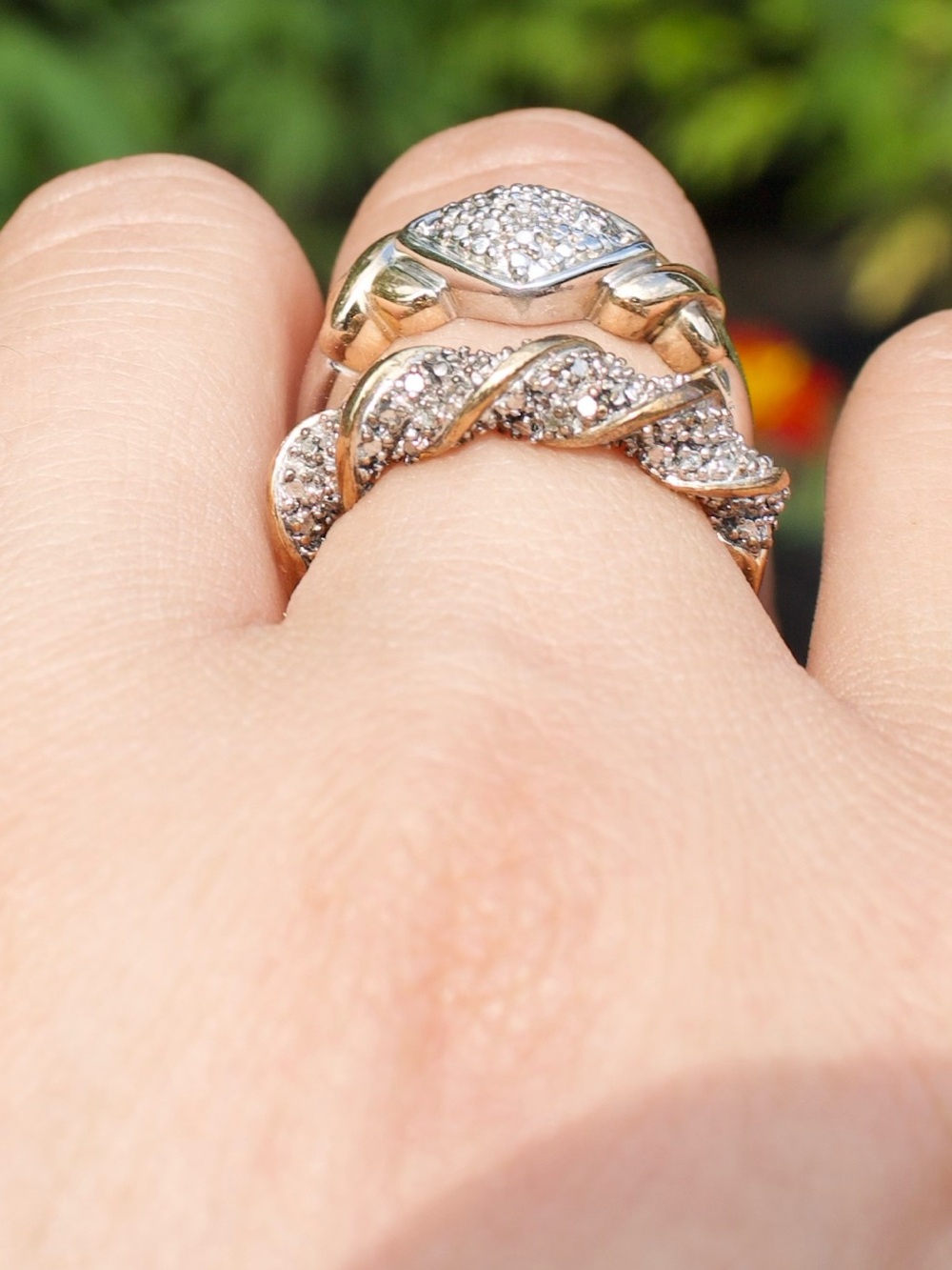 Diamond .925 Sterling Silver Ring Lot - Picture 3 of 4